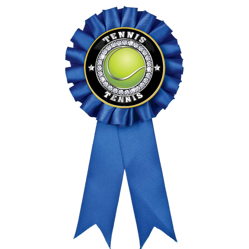 BLUE MYLAR ROSETTES