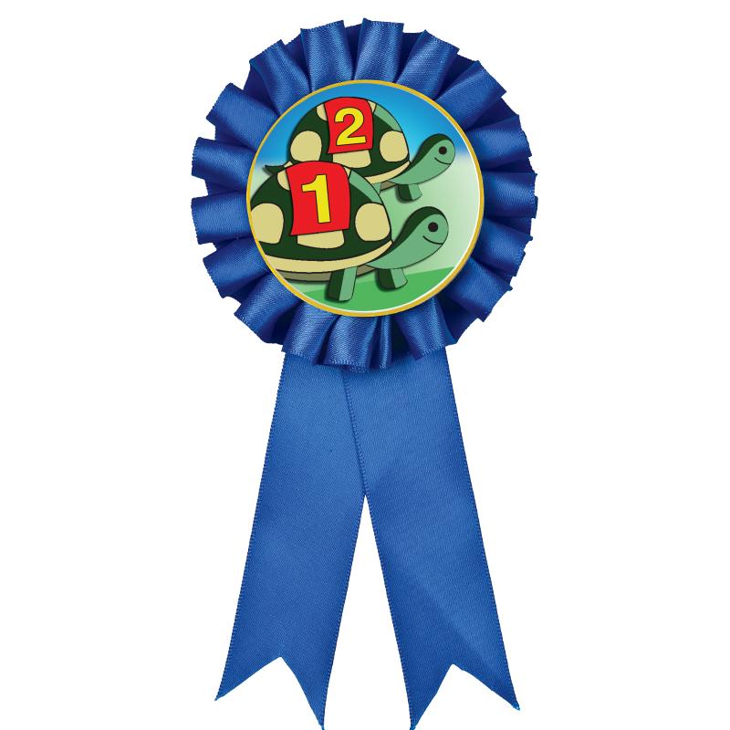 BLUE MYLAR ROSETTES