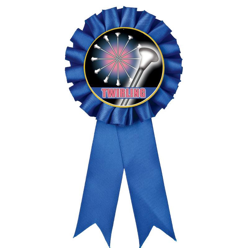 BLUE MYLAR ROSETTES