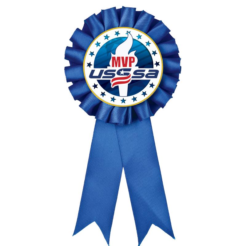 BLUE MYLAR ROSETTES