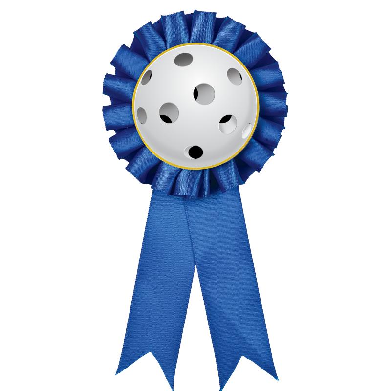 BLUE MYLAR ROSETTES