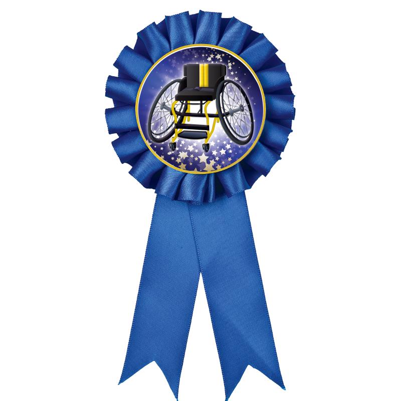 BLUE MYLAR ROSETTES