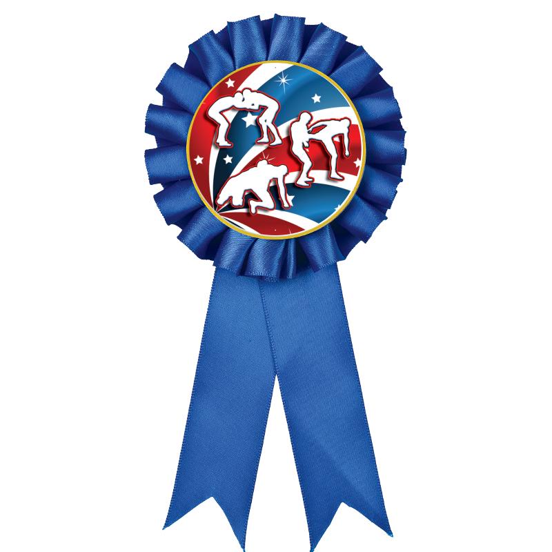 BLUE MYLAR ROSETTES
