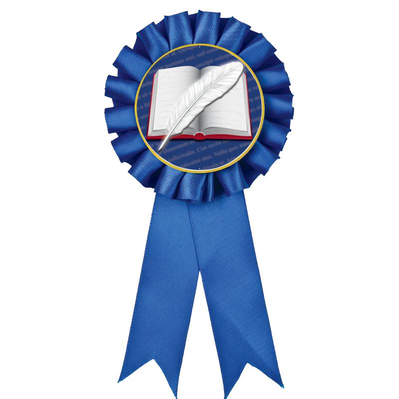 BLUE MYLAR ROSETTES