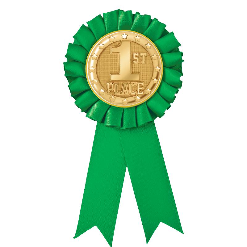 GREEN MYLAR ROSETTES