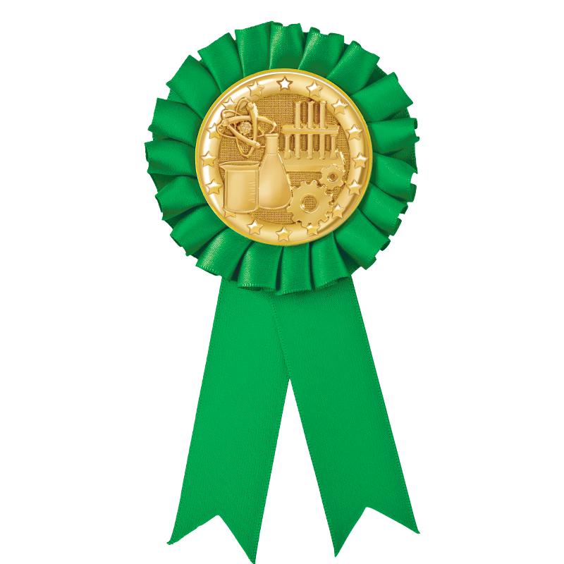 GREEN MYLAR ROSETTES