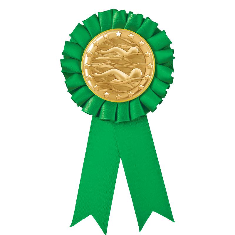 GREEN MYLAR ROSETTES