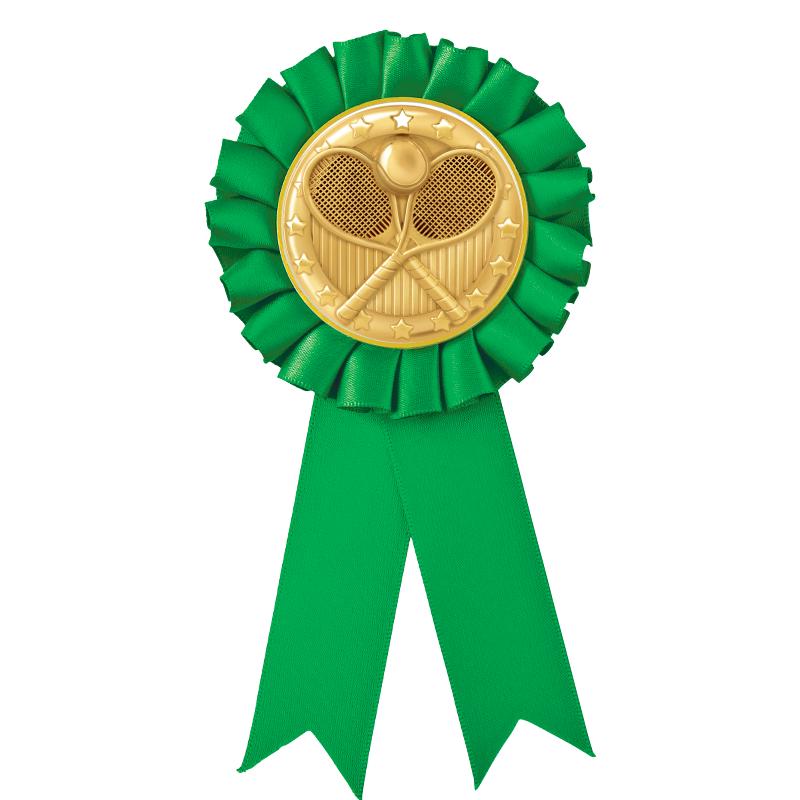 GREEN MYLAR ROSETTES