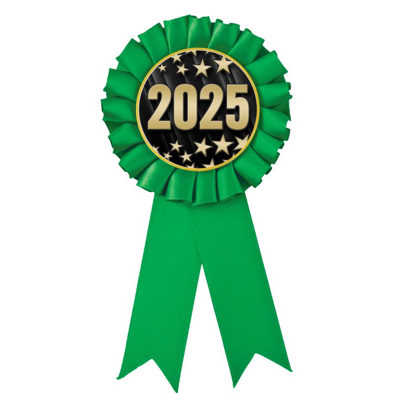 GREEN MYLAR ROSETTES