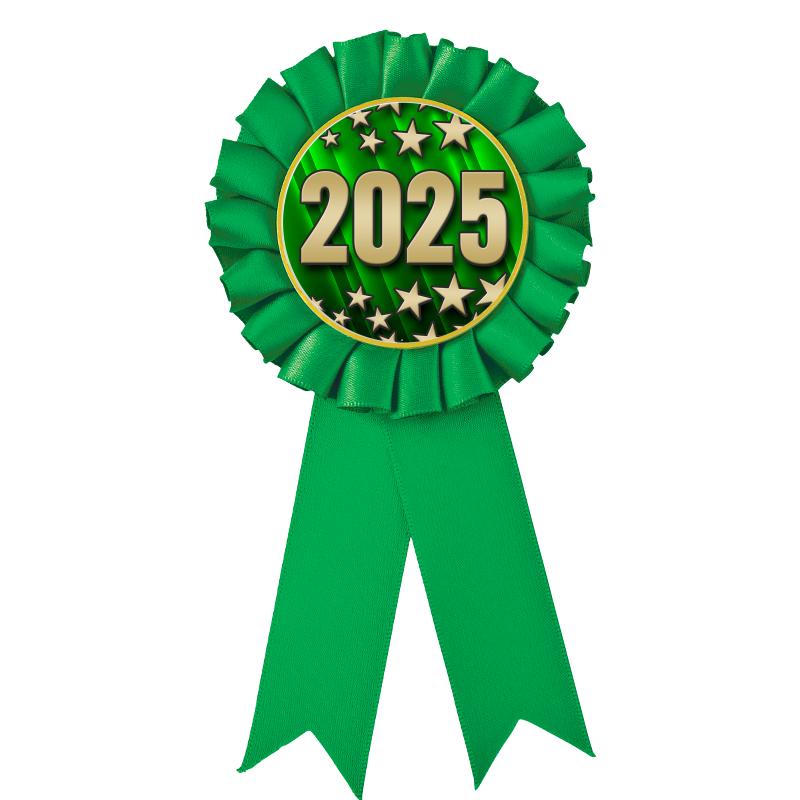 GREEN MYLAR ROSETTES