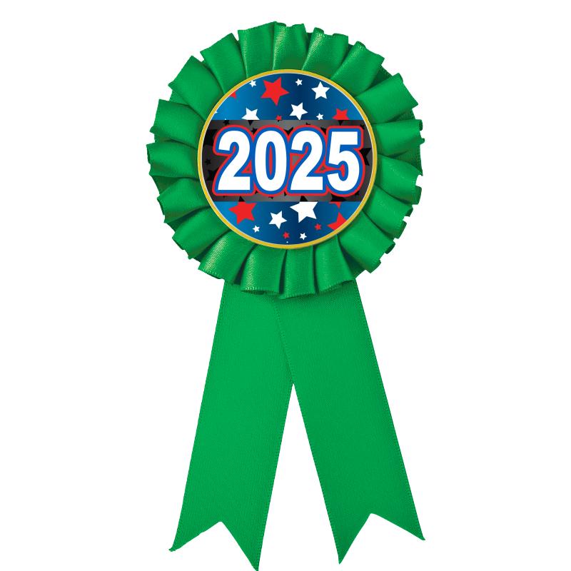 GREEN MYLAR ROSETTES