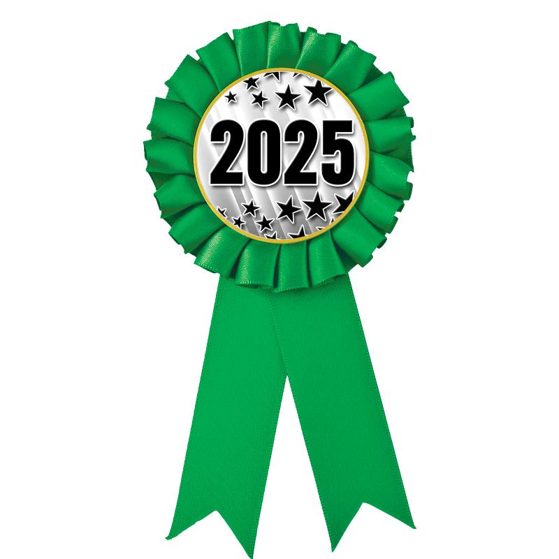 GREEN MYLAR ROSETTES