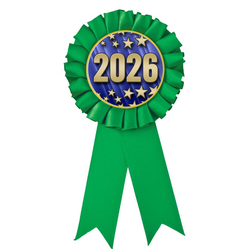 GREEN MYLAR ROSETTES