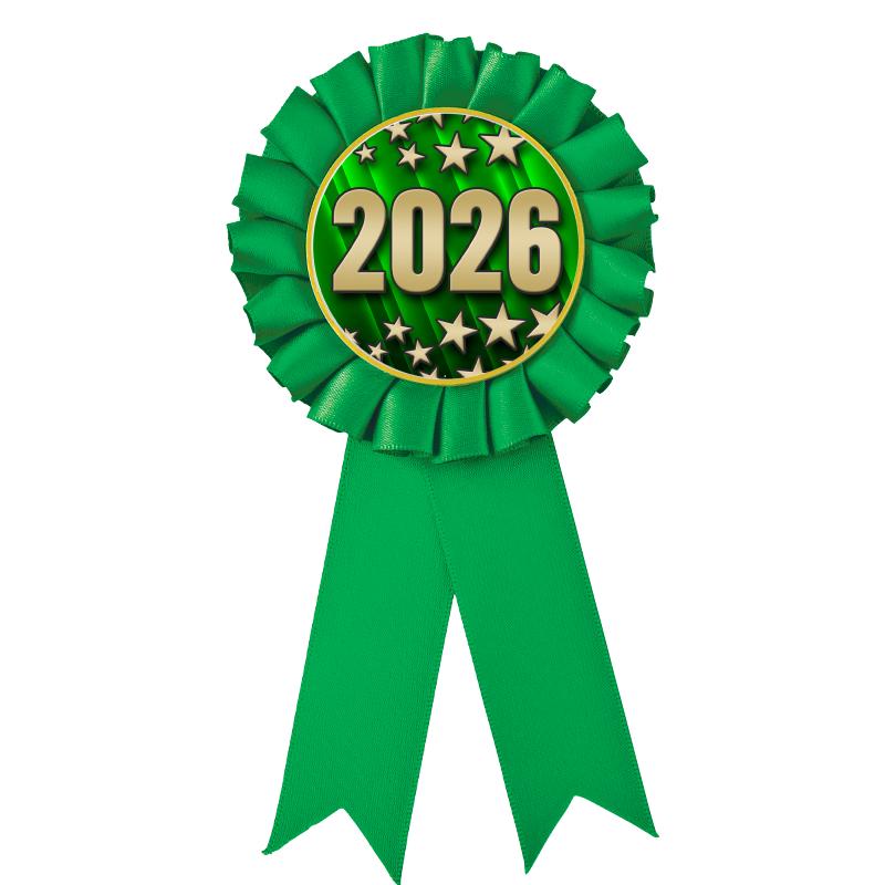 GREEN MYLAR ROSETTES