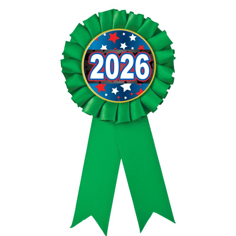 GREEN MYLAR ROSETTES