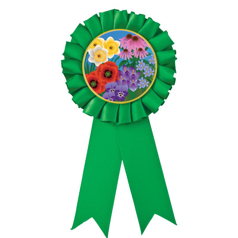 GREEN MYLAR ROSETTES
