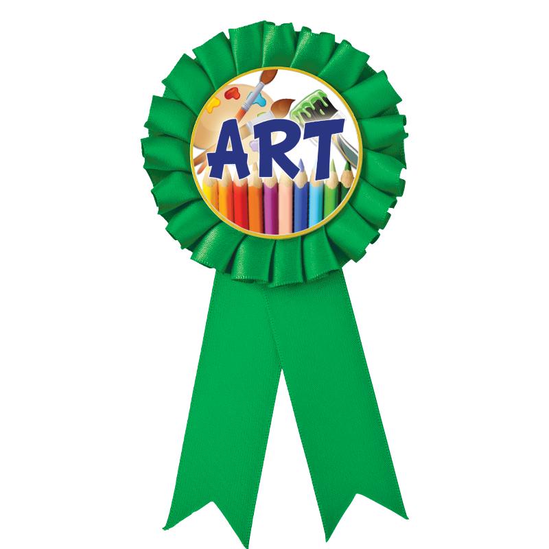 GREEN MYLAR ROSETTES