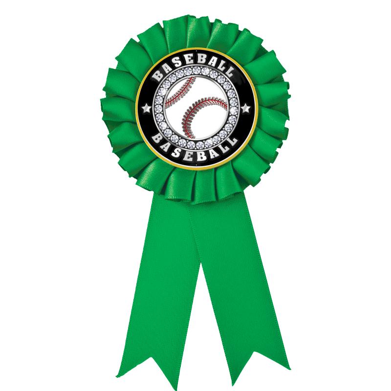 GREEN MYLAR ROSETTES