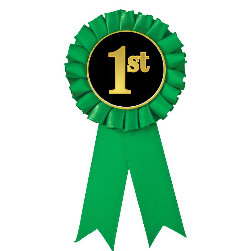 GREEN MYLAR ROSETTES