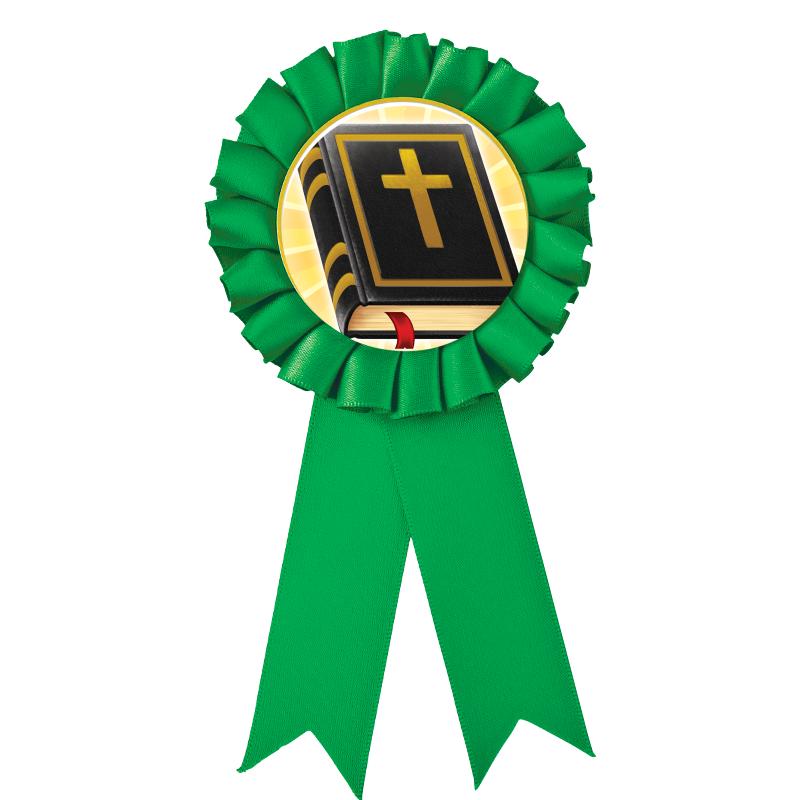 GREEN MYLAR ROSETTES