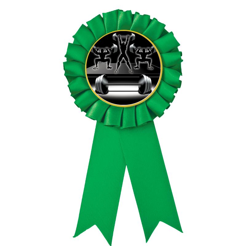 GREEN MYLAR ROSETTES