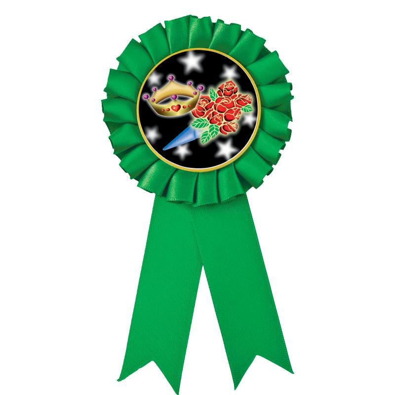 GREEN MYLAR ROSETTES
