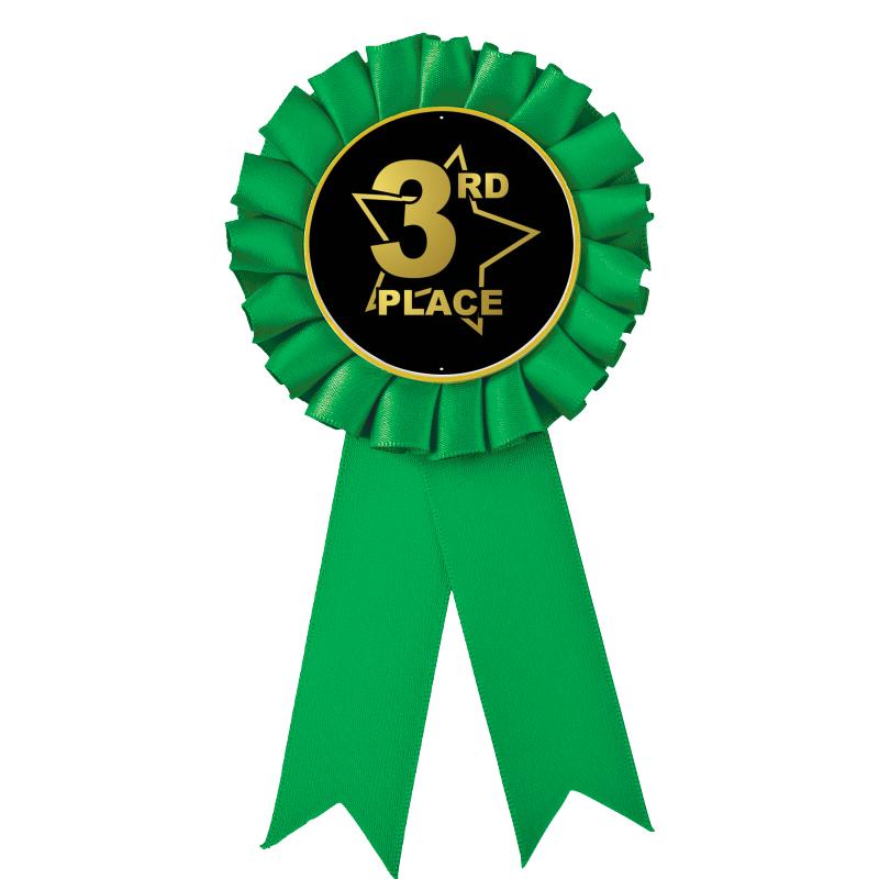 GREEN MYLAR ROSETTES