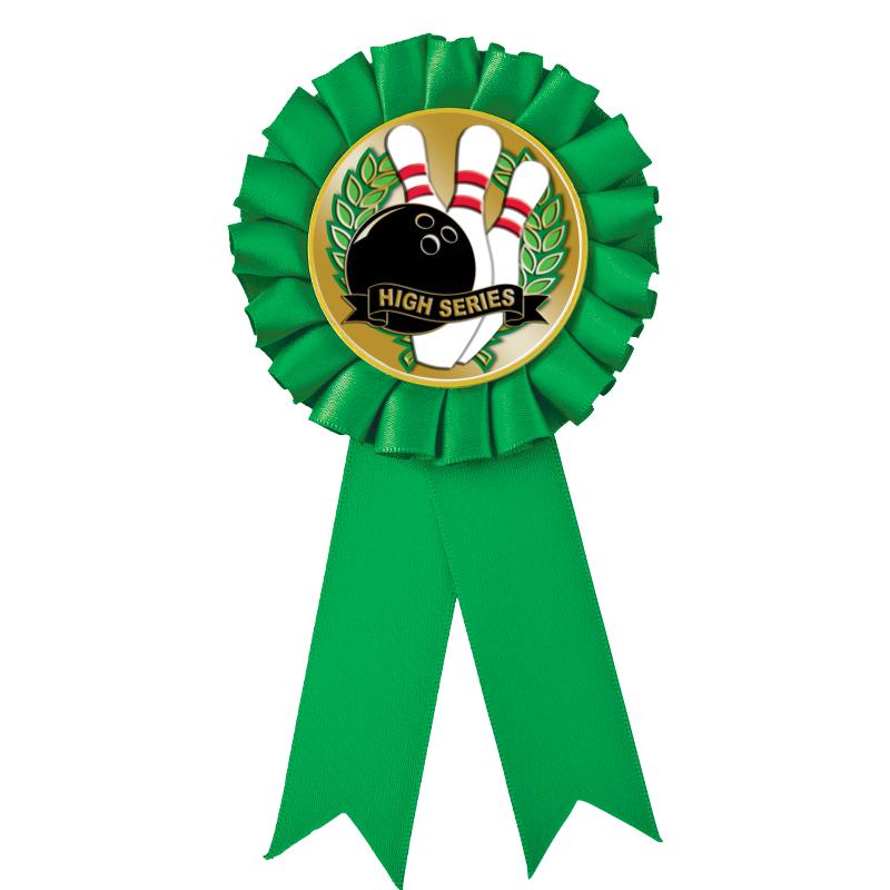 GREEN MYLAR ROSETTES