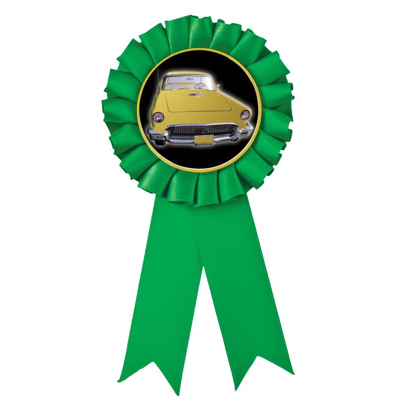 GREEN MYLAR ROSETTES