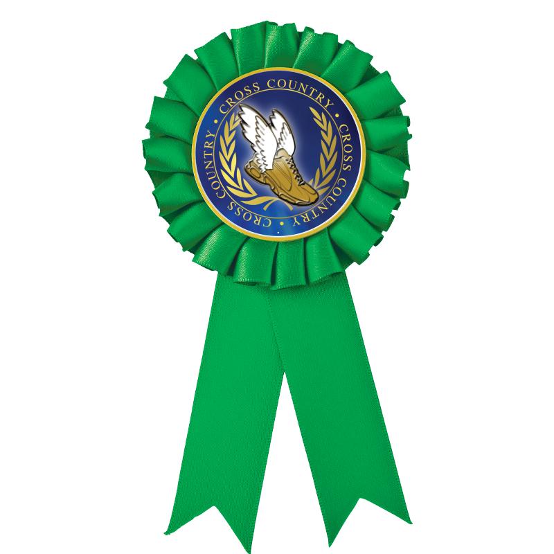 GREEN MYLAR ROSETTES