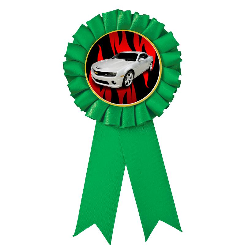 GREEN MYLAR ROSETTES