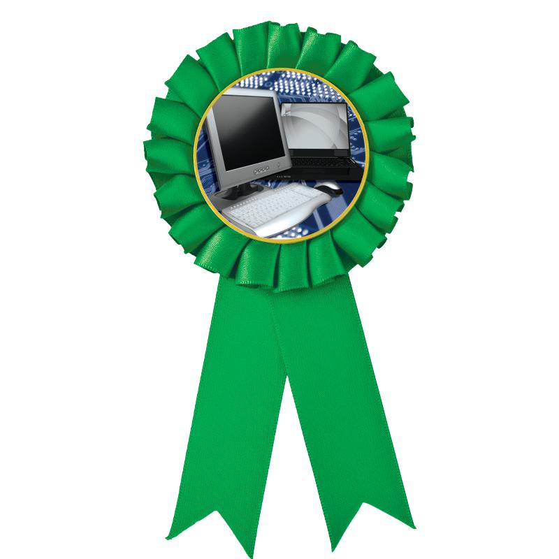 GREEN MYLAR ROSETTES