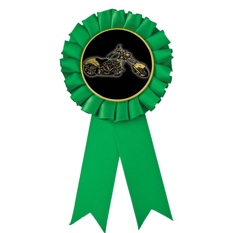 GREEN MYLAR ROSETTES