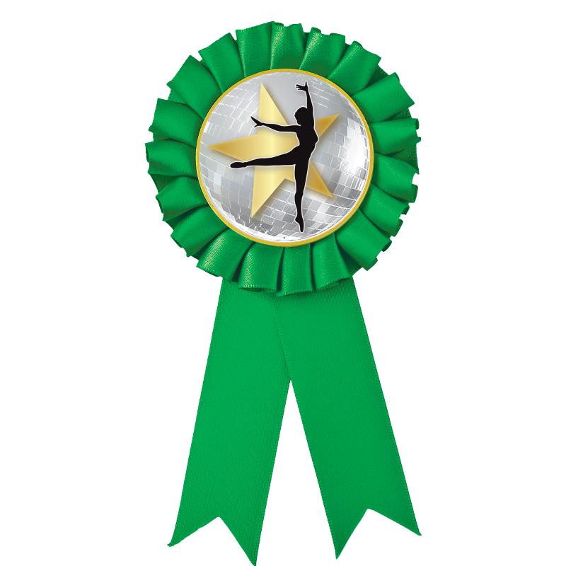 GREEN MYLAR ROSETTES