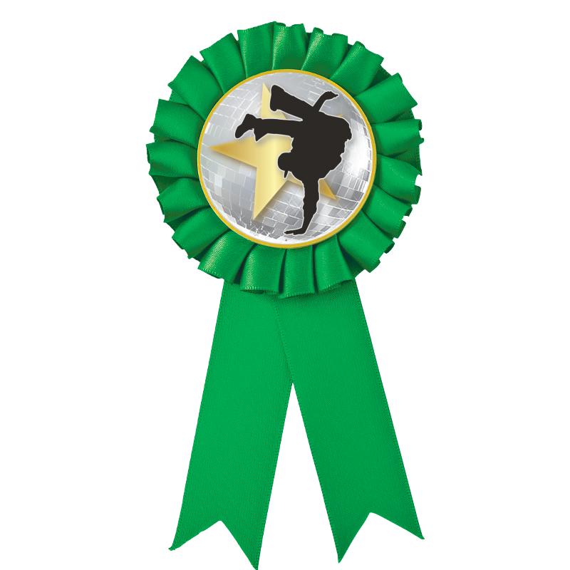 GREEN MYLAR ROSETTES