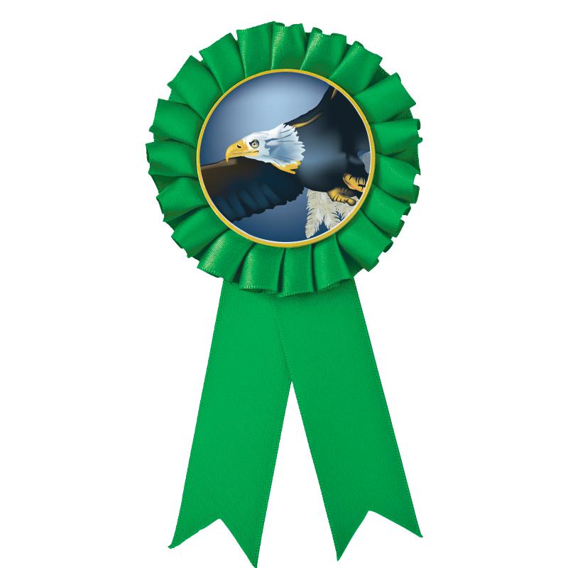 GREEN MYLAR ROSETTES