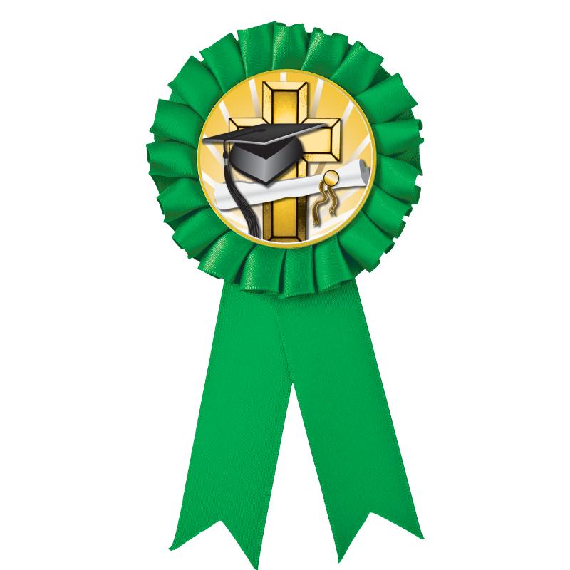 GREEN MYLAR ROSETTES