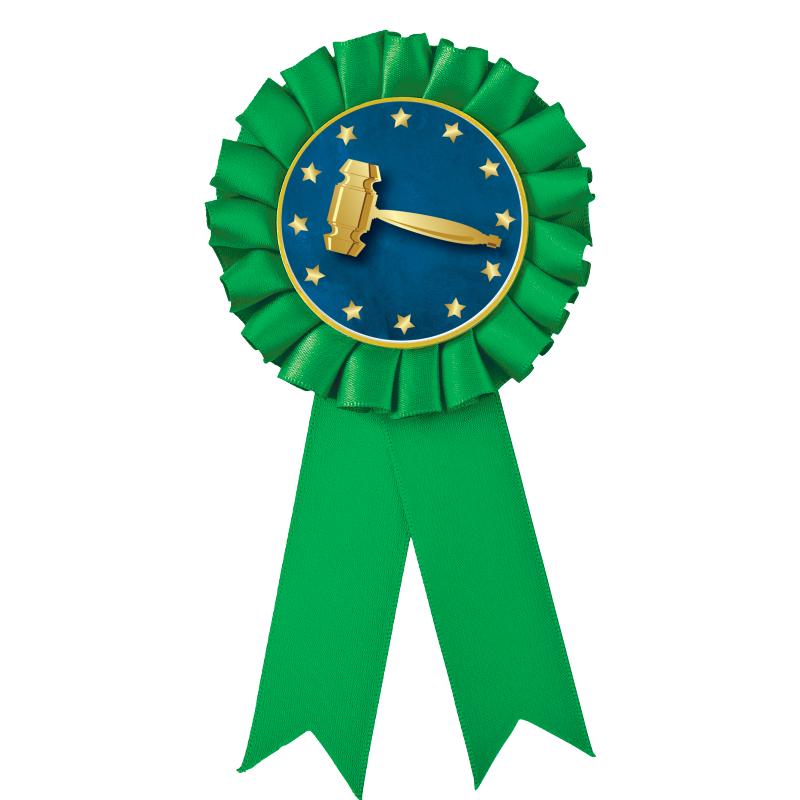 GREEN MYLAR ROSETTES