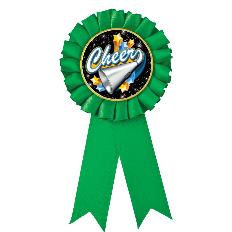 GREEN MYLAR ROSETTES