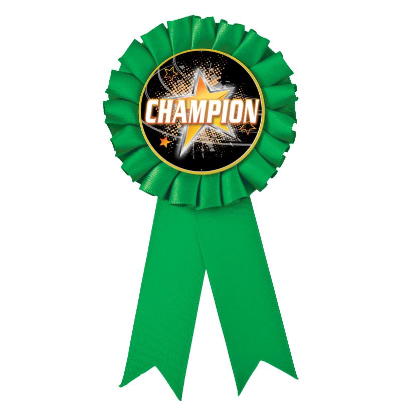 GREEN MYLAR ROSETTES