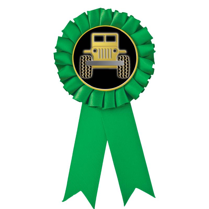 GREEN MYLAR ROSETTES