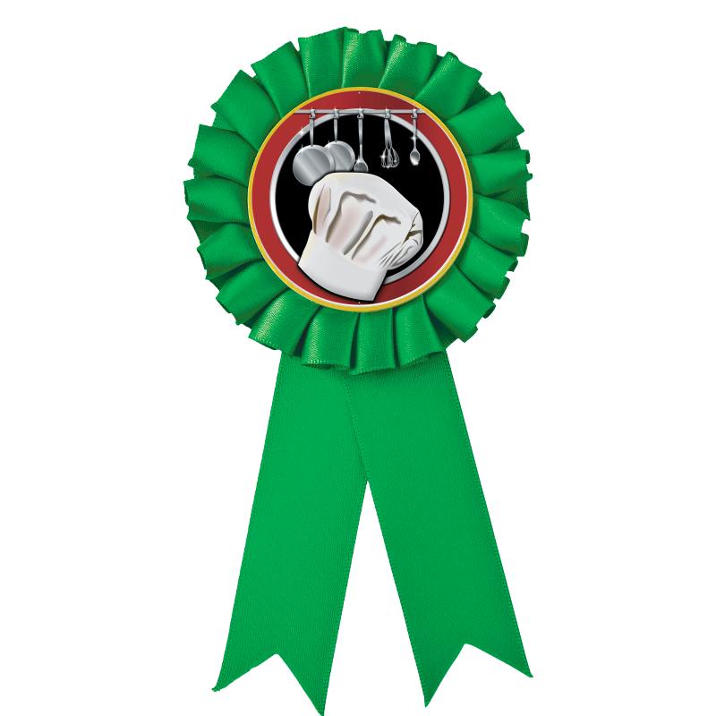 GREEN MYLAR ROSETTES