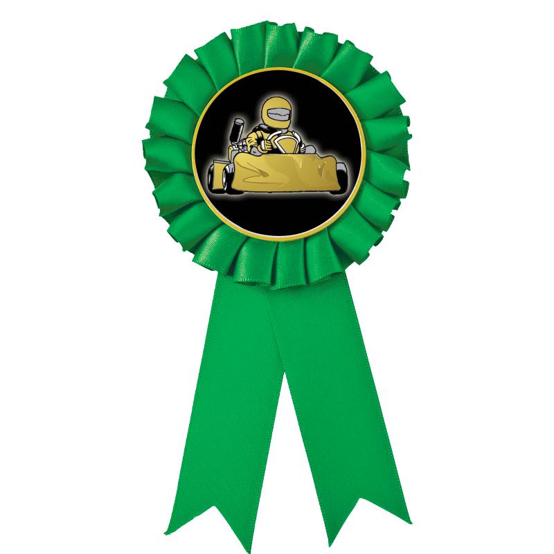 GREEN MYLAR ROSETTES