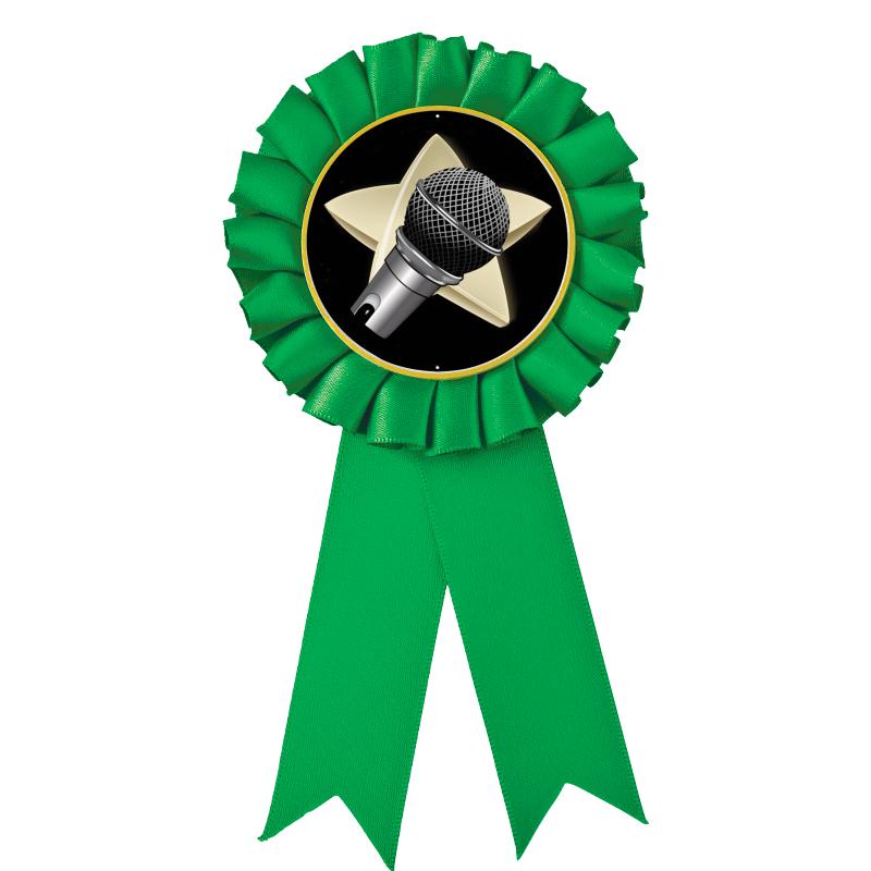 GREEN MYLAR ROSETTES