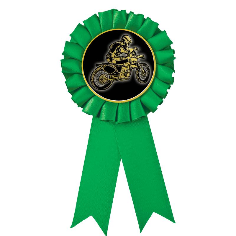GREEN MYLAR ROSETTES