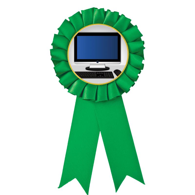 GREEN MYLAR ROSETTES