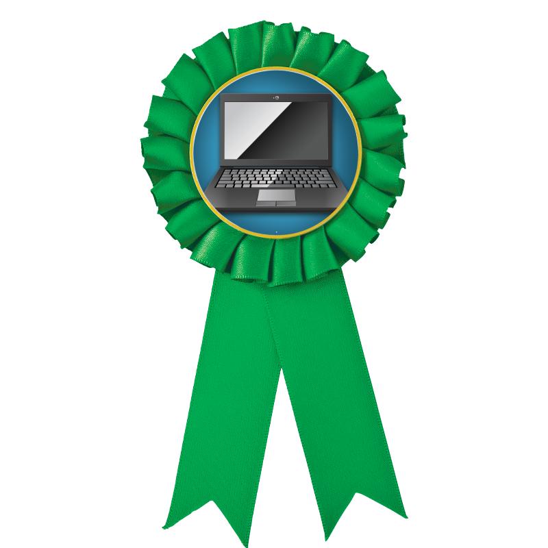 GREEN MYLAR ROSETTES