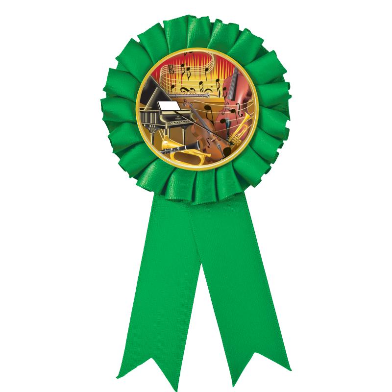 GREEN MYLAR ROSETTES