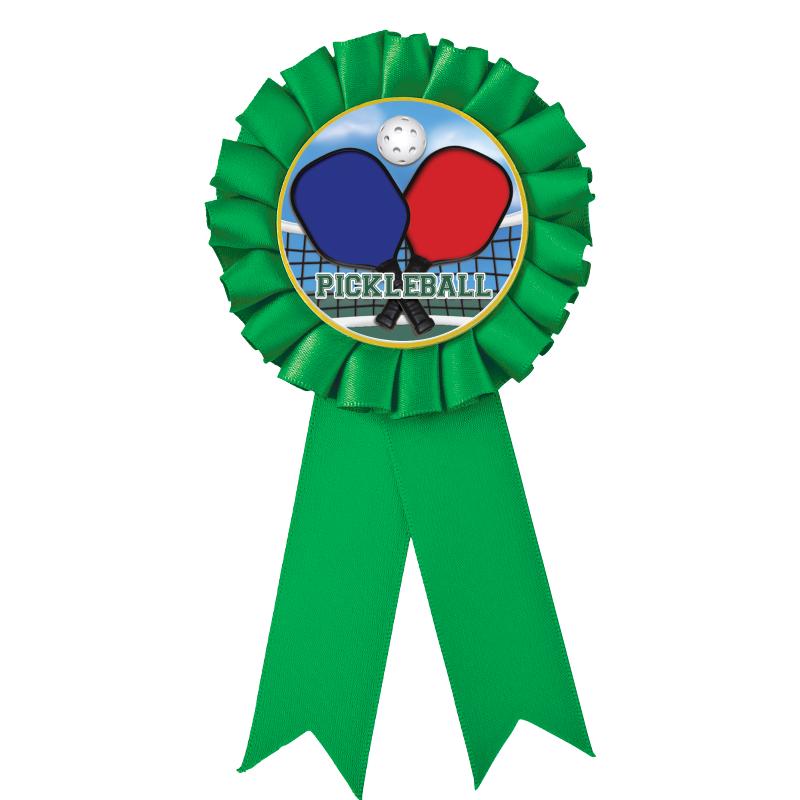 GREEN MYLAR ROSETTES