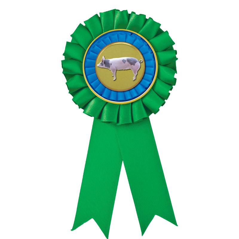 GREEN MYLAR ROSETTES